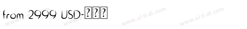 from 2999 USD字体转换